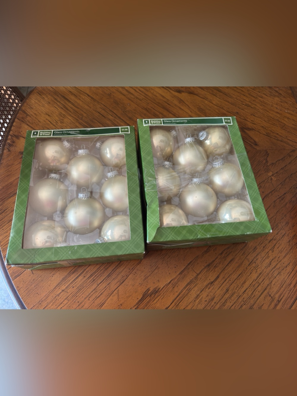 Classic Pearl Gold Holiday Ornaments - Set of 18